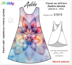 MOB B - Panel se střihem - dámská šatová zástěra Adéla - pastelová mandala