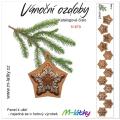 MOB Panel vánoční ozdoby -  vánoční perníčky hvězdy 2x6 ks tisk na objednávku
