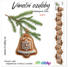MOB Panel vánoční ozdoby - vánoční perníčky - zvonek 2x6 ks tisk na objednávku