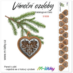 MOB Panel vánoční ozdoby -  vánoční perníčky - srdce 2x8 ks tisk na objednávku