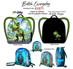 MOB D - Panel k ušití - batůžek  Everyday + bonusový panel 30x30 cm - střih Martina Alblová - Dino T-REX fotonávod v popisu produktu