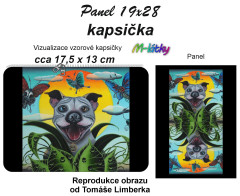 OB TL - Kapsička k nákupní tašce/kosmetická taštička - Americký stafordširský teriér Panel k ušití - náš tisk na objednávku - autor originálu obrazu Tomáš Limberk