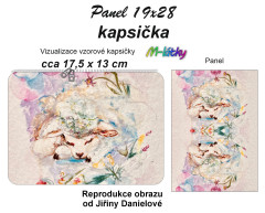 OB J - Kapsička k nákupní tašce/kosmetická taštička - spící ovečka Panel k ušití - náš tisk na objednávku