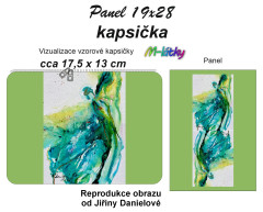 OB J - Kapsička k nákupní tašce/kosmetická taštička - Anděl Panel k ušití - náš tisk na objednávku