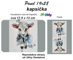OB J - Kapsička k nákupní tašce/kosmetická taštička - ovce Panel k ušití - náš tisk na objednávku
