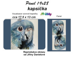 OB J - Kapsička k nákupní tašce/kosmetická taštička - papoušek kočárkovina - tisk na objednávku