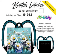 MOB Panel překlápěcí batoh Václav Classic - kopretiny panel se střihem tisk na objednávku