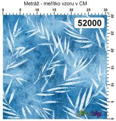 OB Metráž kolekce vintage modré květy náš tisk na objednávku – výběr z materiálů