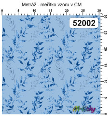 OB Metráž kolekce vintage modré květy náš tisk na objednávku – výběr z materiálů