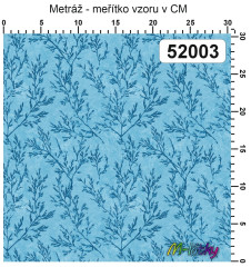 OB Metráž kolekce vintage modré květy náš tisk na objednávku – výběr z materiálů