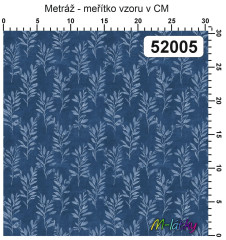 OB Metráž kolekce vintage modré květy náš tisk na objednávku – výběr z materiálů