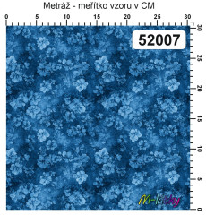OB Metráž kolekce vintage modré květy náš tisk na objednávku – výběr z materiálů