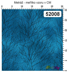 OB Metráž kolekce vintage modré květy náš tisk na objednávku – výběr z materiálů