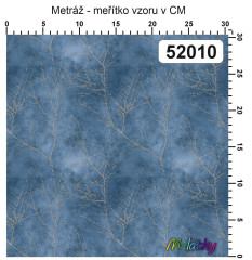 OB Metráž kolekce vintage modré květy náš tisk na objednávku – výběr z materiálů
