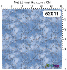 OB Metráž kolekce vintage modré květy náš tisk na objednávku – výběr z materiálů
