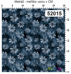 OB Metráž kolekce vintage modré květy náš tisk na objednávku – výběr z materiálů