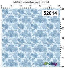 OB Metráž kolekce vintage modré květy náš tisk na objednávku – výběr z materiálů