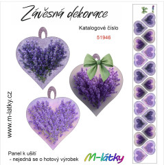 MOB Panel dekorace levandulová srdíčka 2x9 ks tisk na objednávku