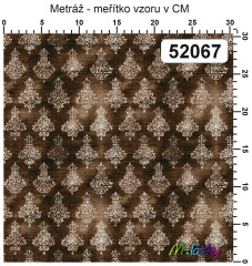 OB Metráž kolekce vintage hnědé květy náš tisk na objednávku – výběr z materiálů