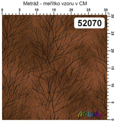 OB Metráž kolekce vintage hnědé květy náš tisk na objednávku – výběr z materiálů