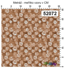 OB Metráž kolekce vintage hnědé květy náš tisk na objednávku – výběr z materiálů