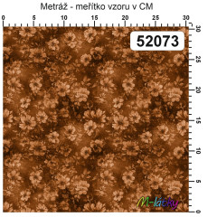 OB Metráž kolekce vintage hnědé květy náš tisk na objednávku – výběr z materiálů