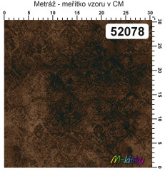 OB Metráž kolekce vintage hnědé květy náš tisk na objednávku – výběr z materiálů