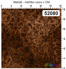 OB Metráž kolekce vintage hnědé květy náš tisk na objednávku – výběr z materiálů