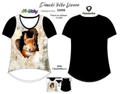 MOB F - Panel se střihem - dámské tričko Verona - veverka Digitální tisk m-látky - výběr z variant  střih Fazonetka