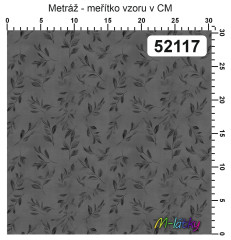 OB Metráž kolekce vintage černošedé květy náš tisk na objednávku – výběr z materiálů