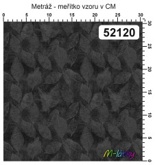 OB Metráž kolekce vintage černošedé květy náš tisk na objednávku – výběr z materiálů