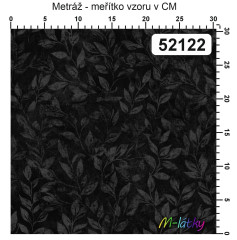 OB Metráž kolekce vintage černošedé květy náš tisk na objednávku – výběr z materiálů