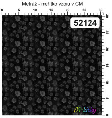 OB Metráž kolekce vintage černošedé květy náš tisk na objednávku – výběr z materiálů