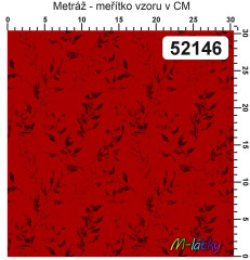 OB Metráž kolekce vintage červené květy náš tisk na objednávku – výběr z materiálů