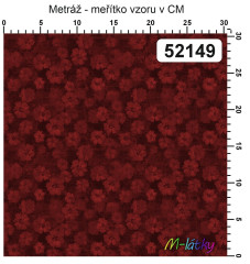 OB Metráž kolekce vintage červené květy náš tisk na objednávku – výběr z materiálů
