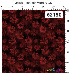 OB Metráž kolekce vintage červené květy náš tisk na objednávku – výběr z materiálů