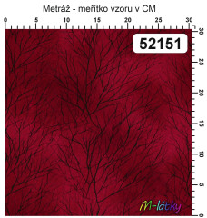 OB Metráž kolekce vintage červené květy náš tisk na objednávku – výběr z materiálů