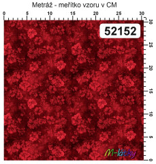 OB Metráž kolekce vintage červené květy náš tisk na objednávku – výběr z materiálů