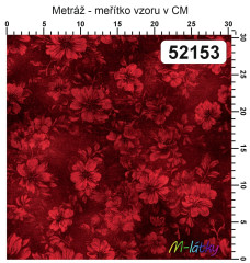OB Metráž kolekce vintage červené květy náš tisk na objednávku – výběr z materiálů