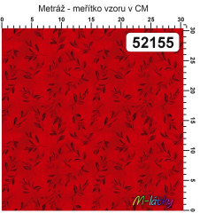 OB Metráž kolekce vintage červené květy náš tisk na objednávku – výběr z materiálů