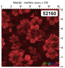 OB Metráž kolekce vintage červené květy náš tisk na objednávku – výběr z materiálů