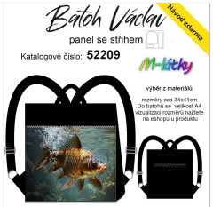 MOB Panel překlápěcí batoh Václav Classic - kapr panel se střihem tisk na objednávku