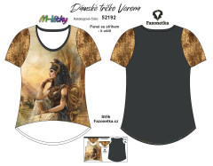 MOB F - Panel se střihem - dámské tričko Verona - Kleopatra starověký Egypt Digitální tisk m-látky - výběr z variant  střih Fazonetka