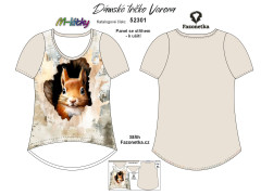 MOB F - Panel se střihem - dámské tričko Verona - veverka Digitální tisk m-látky - výběr z variant  střih Fazonetka