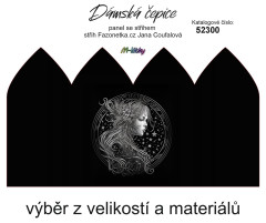 MOB Panel se střihem - dámská čepice Jana - znamení panna náš sublimační tisk na objednávku