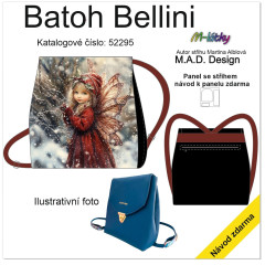 MOB D - Panel batoh Bellini + bonusový panel 23x23 cm - střih Martina Alblová - zimní víla panel se setřihem tisk na objednávku