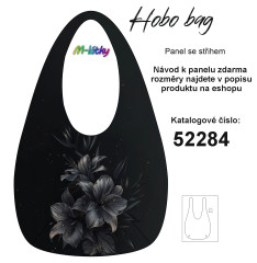 MOB Hobo bag Basic  (nákupní taška) - černá lilie - panel se střihem tisk na objednávku