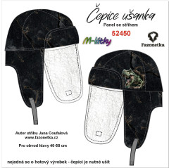 OB F- Panel k ušití - čepice ušanka - Dino  T-REX