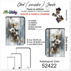 MOB Panel se střihem - obal Jarda -  na sešity, čtečku, tablet a další - malované květy fotonávod v popisu produktu - výběr z rozměrů