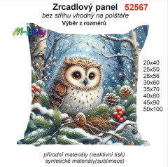 OB Zrcadlový panel na polštář sova v zimním lese náš tisk na objednávku